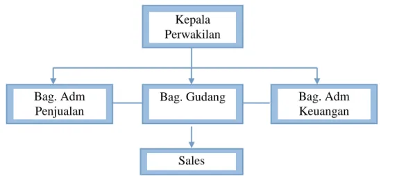 Gambar  4.1  Bagan  Struktur  Organisasi  PT.  Rajagrafindo  Persada  cabang Makassar 