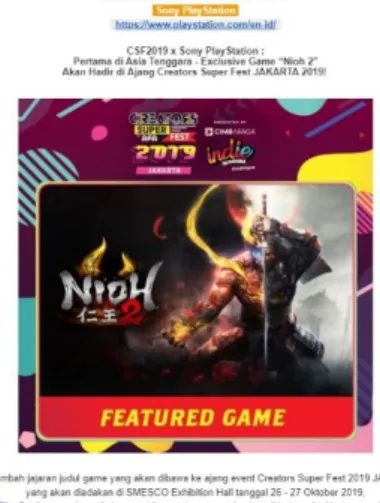Gambar 3.10 Contoh Press Release Konten Creator Super Fest 2019 