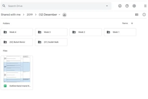 Gambar 3.1 Folder di google drive 