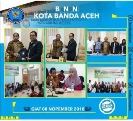 Gambar 4.6: Kerja sama BNNK Banda Aceh dengn Fakultas Tarbyah UIN Ar-Raniry (sumber:  Instagram BNNK Banda Aceh 