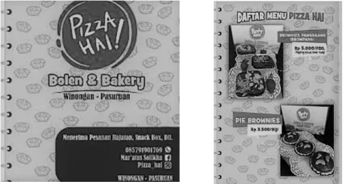 Gambar 3. Logo dan daftar menu Pizza Hai 