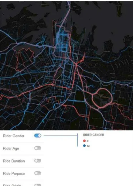 Figure 5. Sydney Area Rider Routes by Gender 