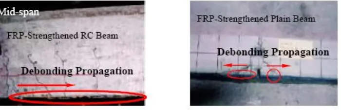 Gambar 2.4. Debonding pada Fiber Reinforced Plastic (FRP) ( Niu, 2001) 
