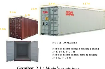 Tabel 2.1 : Spesifikasi ukuran container