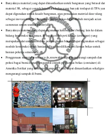Gambar 2.14 :Botol dan peti kemas,contoh material yang dapat dimanfaatkan dalam bangunanSumber :http://www.arch.hku/research /BEER/sustain.htm