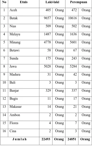 Tabel 2.8.4 : Penduduk  Berdasarkan Etnis 