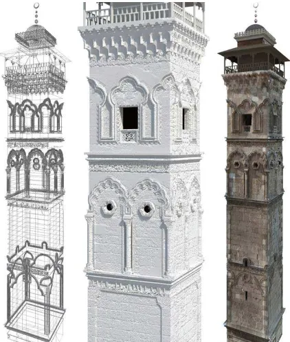 Figure 5. The 3d model mesh of the Baalshamin Temple using dense multi-view 3d reconstruction from tourist imagery 