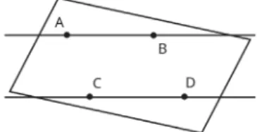 Gambar 7. Sebuah bidang dari dua buah garis sejajar.