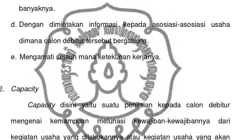 gambaran tentang character dari calon debitur tersebut dapat 