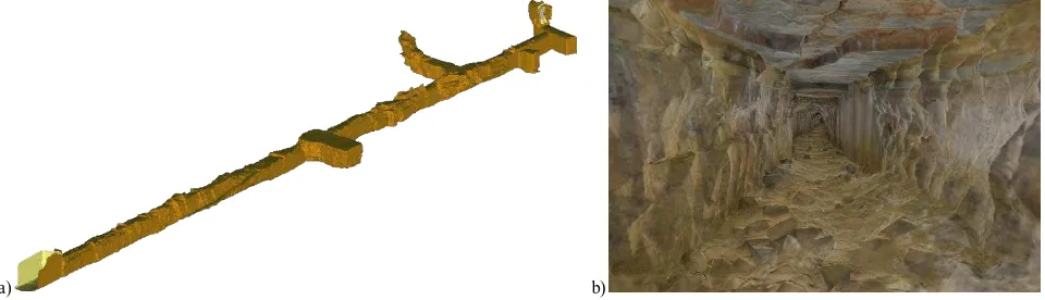 Figure 3. (a) UAV photogrammetric survey network on the Verle fort. (b) Laser scanner data (Leica HDS7000) of Vezzena fort