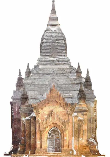 Figure 11: Orthographic projection of the North Façade of the Loka-Hteik-Pan temple generated from the pointcloud