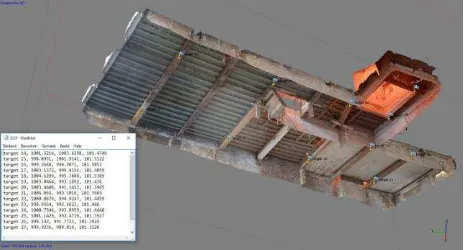 Figure 6. Brick wall dated circa 1250. Modelled with Photoscan, scaled and referenced using coordinates measured 
