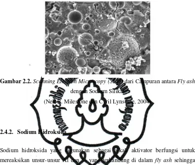 Gambar 2.2. Scanning Electron Microscopy (SEM) dari Campuran antara Fly ash 