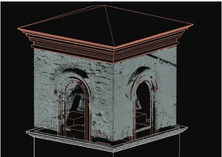 Figure 17. From the cloud point to the geometric model of Saint Thomas’s belfry second level  