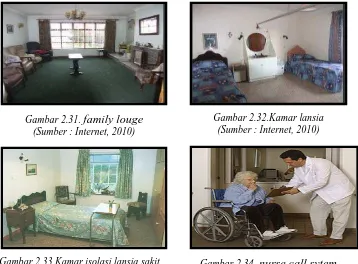 Gambar 2.33.Kamar isolasi lansia sakit  (Sumber : Internet, 2010) 