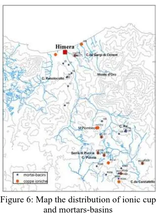 Figure 6: Map the distribution of ionic cup  and mortars-basins 