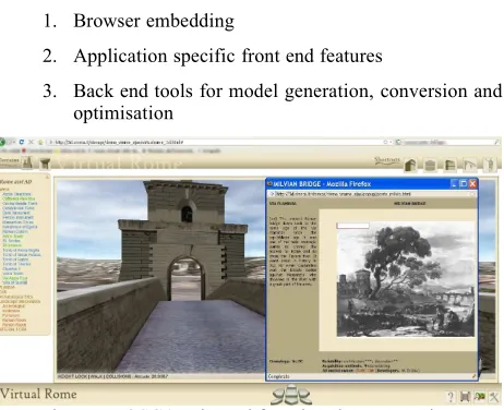 Figure 1.  OSG4Web used for Virtual Rome Project