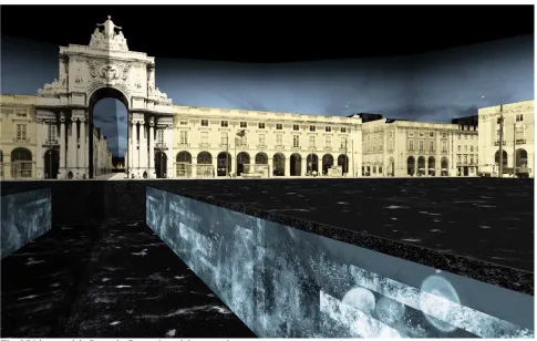 Fig. 8 Lisbon model:  Praça do Comerçio and the acquarium
