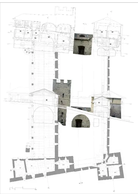 Figure 2.  Thun Castle: geometrical surveys of external walls 