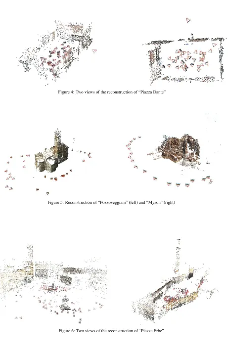 Figure 4: Two views of the reconstruction of “Piazza Dante”