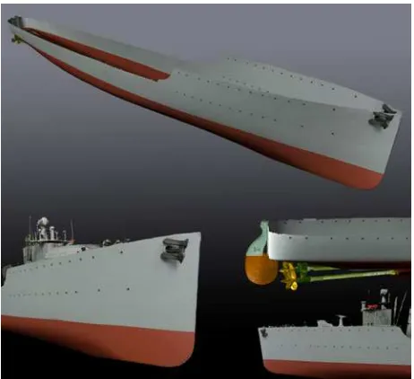 Figure 10: Photorealistic texture mapping of bow and forecastle deck. 