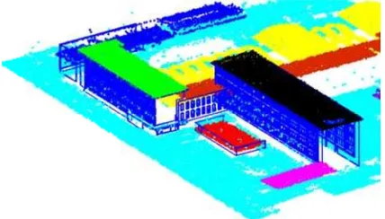 Figure 9merg9. Segmentationged point cloud.architn results obtain Each color deptectural elementned on a VLS/TLpicts one planart