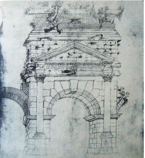 Figure 1. Rome. Appian Gate and the Arch of Drusus. Aerial view 