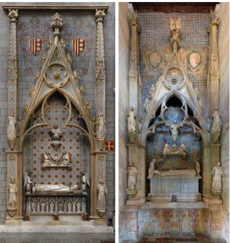 Figure 1.  The both faces of the monument. Left, the interior of  the church. Right, the cloister part