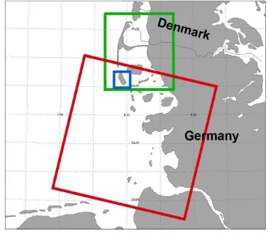 Figure 1: The area of interest: The German Bight (North Sea)showing the northern part of the Wadden Sea