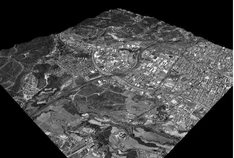 Figure 3. Colour-shaded visualization of DSM generated from Cartosat-1 stereo scenes over Terrassa area