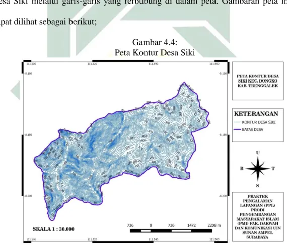 Gambar 4.4:  Peta Kontur Desa Siki 