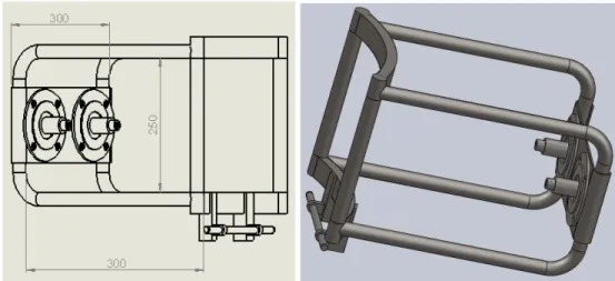Gambar 5. Hasil Desain struktur mekanik (Sandaran) Pasien 