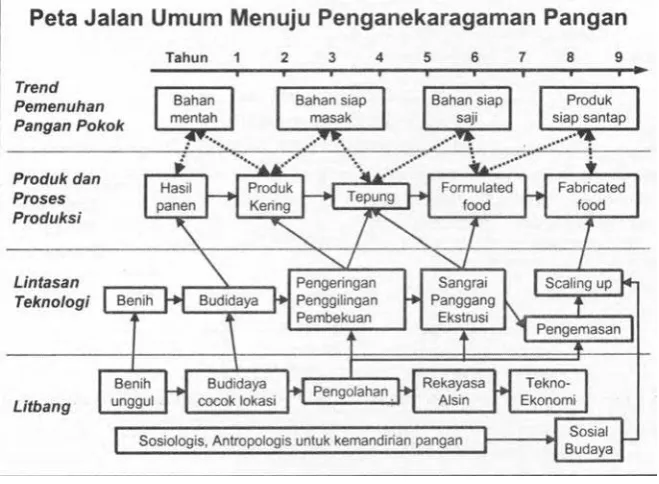 Gambar 4. R o a d m a p  g e n e rik  p e n g a n e k a ra g a m a n  p a n g a n  p o k o k .
