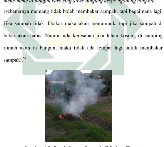 Gambar 4.8: Pembakaran Sampah di Lahan Kosong 