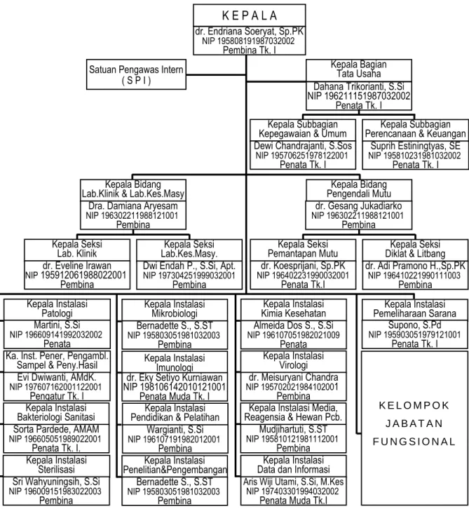 Gambar 2.1  Struktur  Organisasi  Balai  Besar  Laboratorium  Kesehatan  Surabaya Tahun 2012 