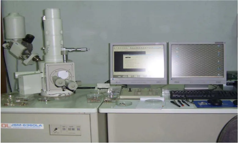 Gambar 3.2. Alat SEM (Scanning Electron Microscope) jenis JEOL JSM-6360 LA -EDX JED-2200 Series  