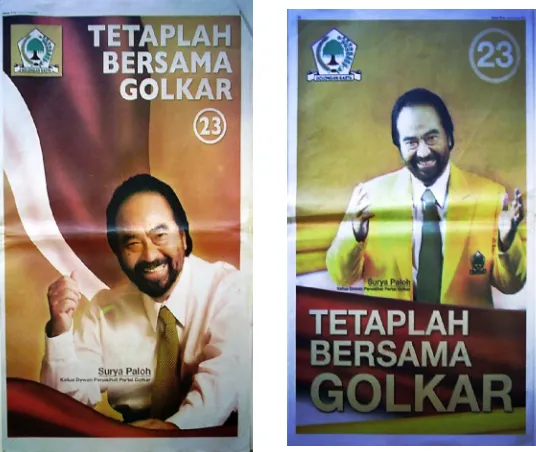 Gambar 4.5 Iklan Partai Golkar Edisi 23 Maret (foto kiri), dan Gambar 4.6 Iklan Partai Golkar Edisi 27, dan 30 Maret 2009 di Koran Jawa Pos