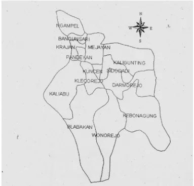 Gambar 2.2 Peta wilayah Kecamatan Mejayan