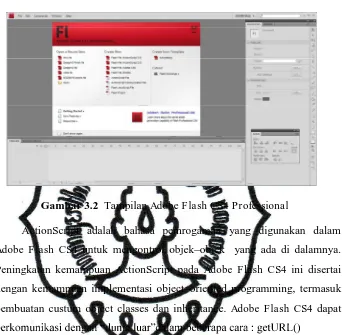 Gambar 3.2  Tampilan Adobe Flash CS4 Professional 