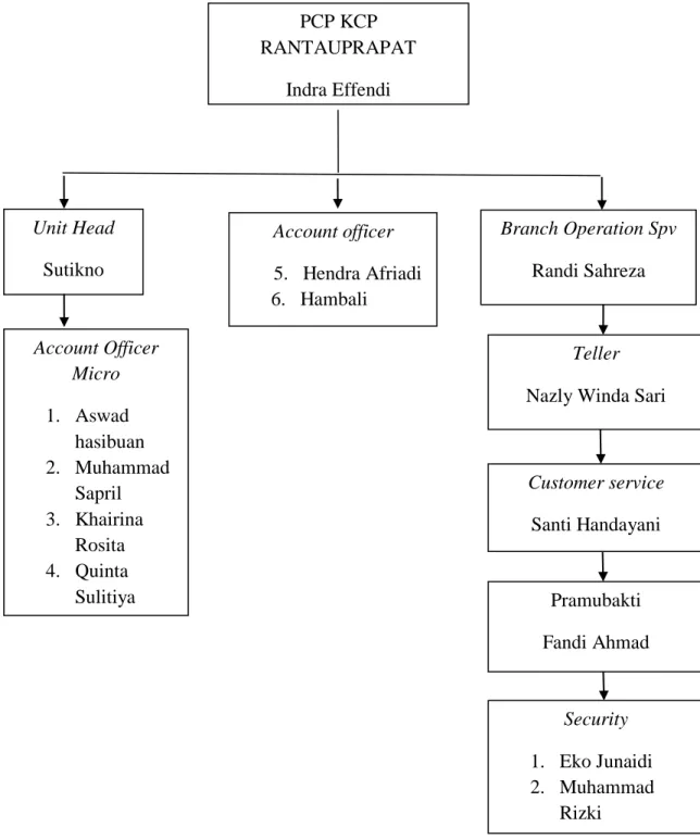 Gambar 3.1. Struktur Organisasi PT. BRI Syariah KCP Rantauprapat 