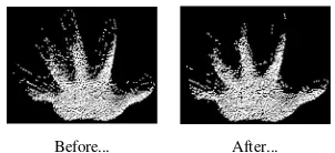 Figure 5: Example of noise removal using the point density 