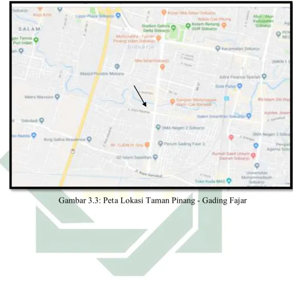 Gambar 3.3: Peta Lokasi Taman Pinang - Gading Fajar 