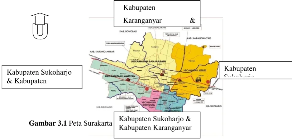 Gambar 3.1 Peta Surakarta 