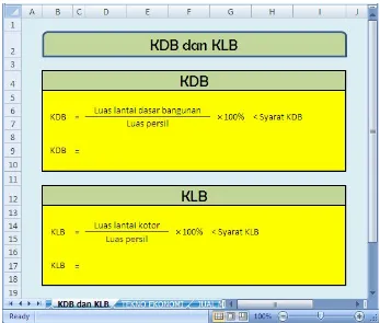 Gambar 4.6. Tampilan lembar KDB dan KLB YSQ 3 Spreadsheet 
