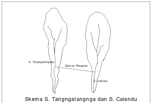 Gambar 2.1. Skematisasi Sungai Tangngatangnga dan Sungai Calendu 