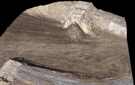 Fig. 5: TIN calculated from the matched 3D point cloud and textured using RGB values from the input images