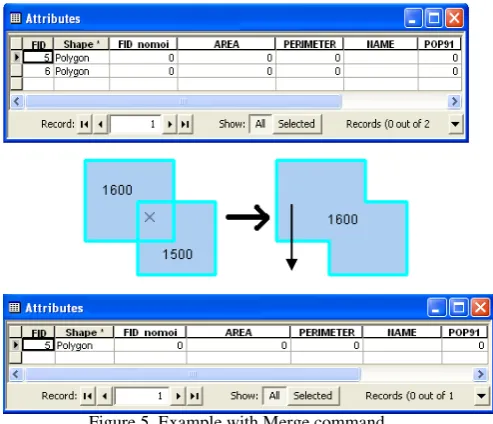 Figure 4. Multipart polygon feature (Source: ArcGIS Resource Center) Figure 9. Merging Polygon features 
