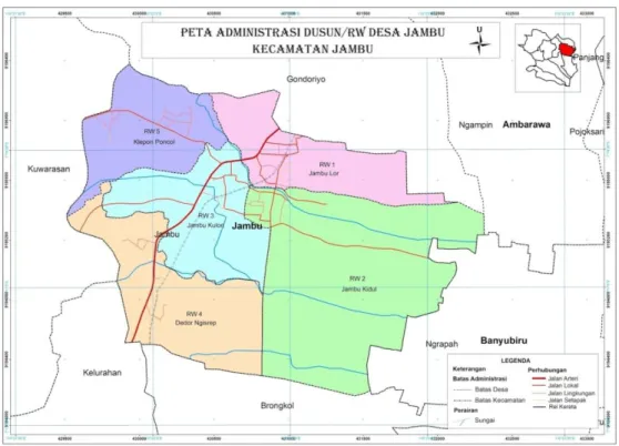 Gambar 1. Peta Administrasi Dusun/RW Desa Jambu Kecamatan Jambu 