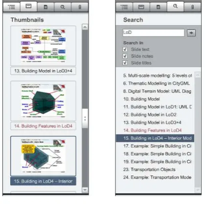Figure 4a (left): Slide access by thumbnail 