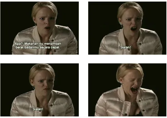 Figure 13. Regina’s angry facial expression in the scene when she finds out that she is tricked by Cady Mean Girls (U.S.A., 2004), directed by Mark Waters